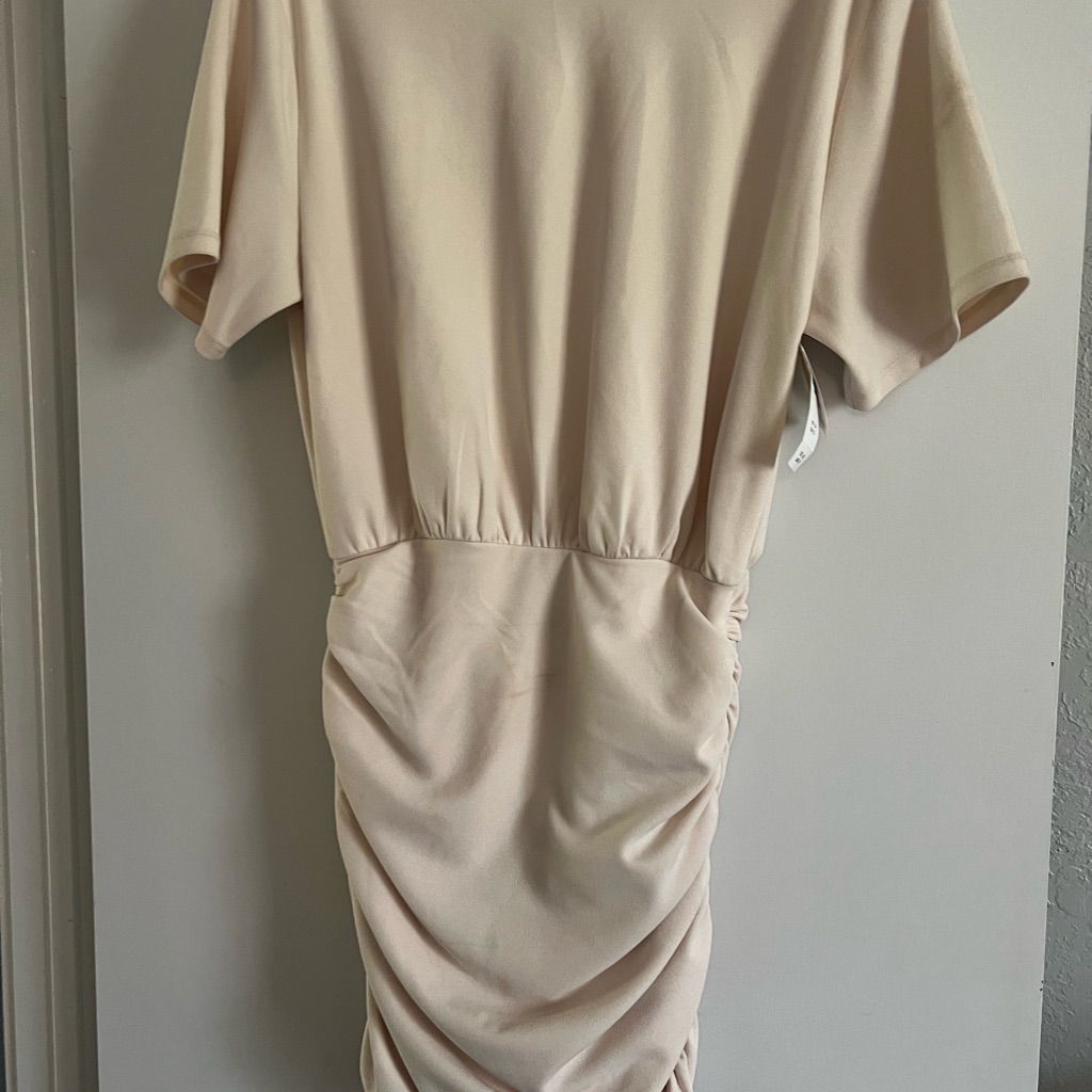 Abercrombie & Fitch One Shoulder Cream Dress